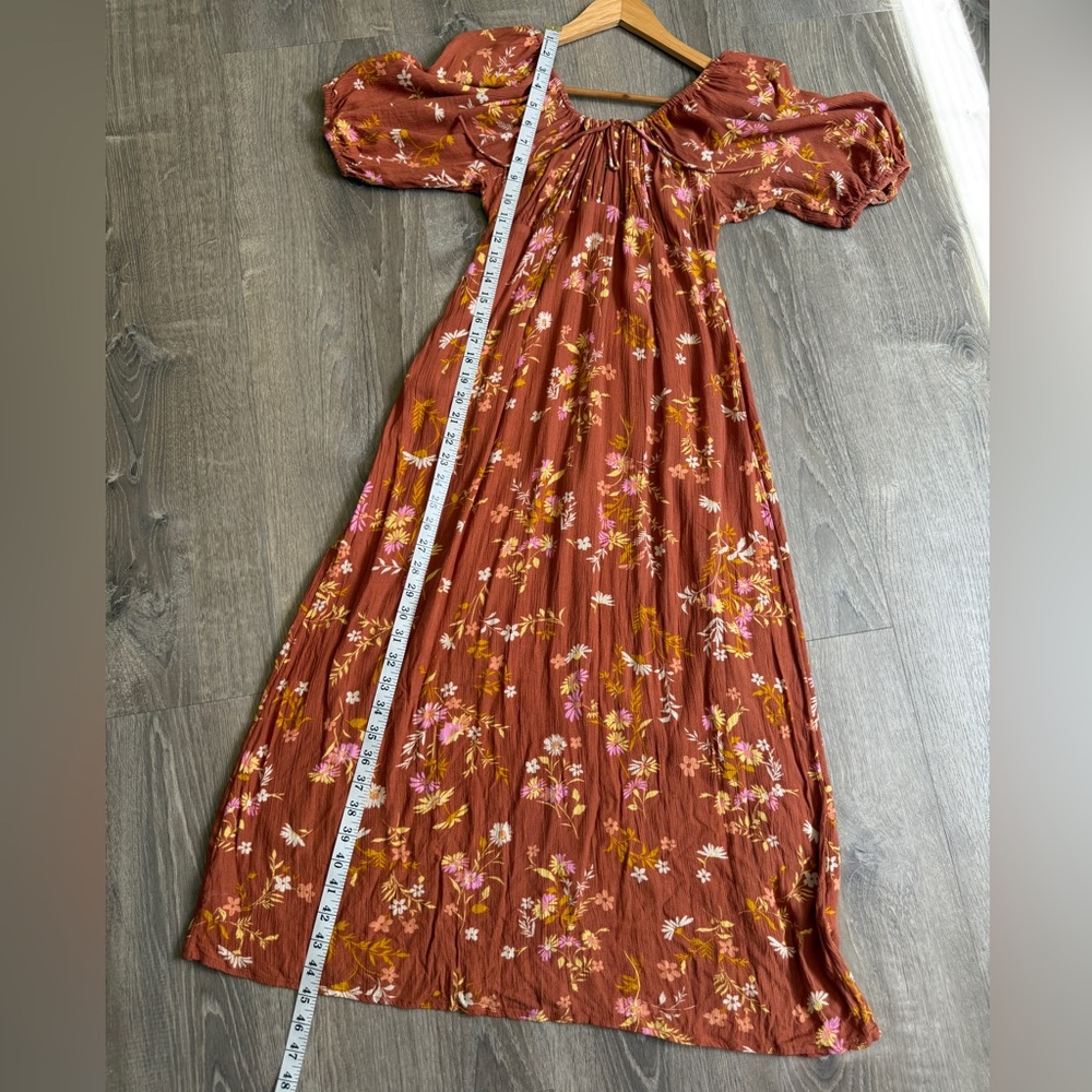 Billabong Rust Floral Midi Dress - Picture 8 of 10